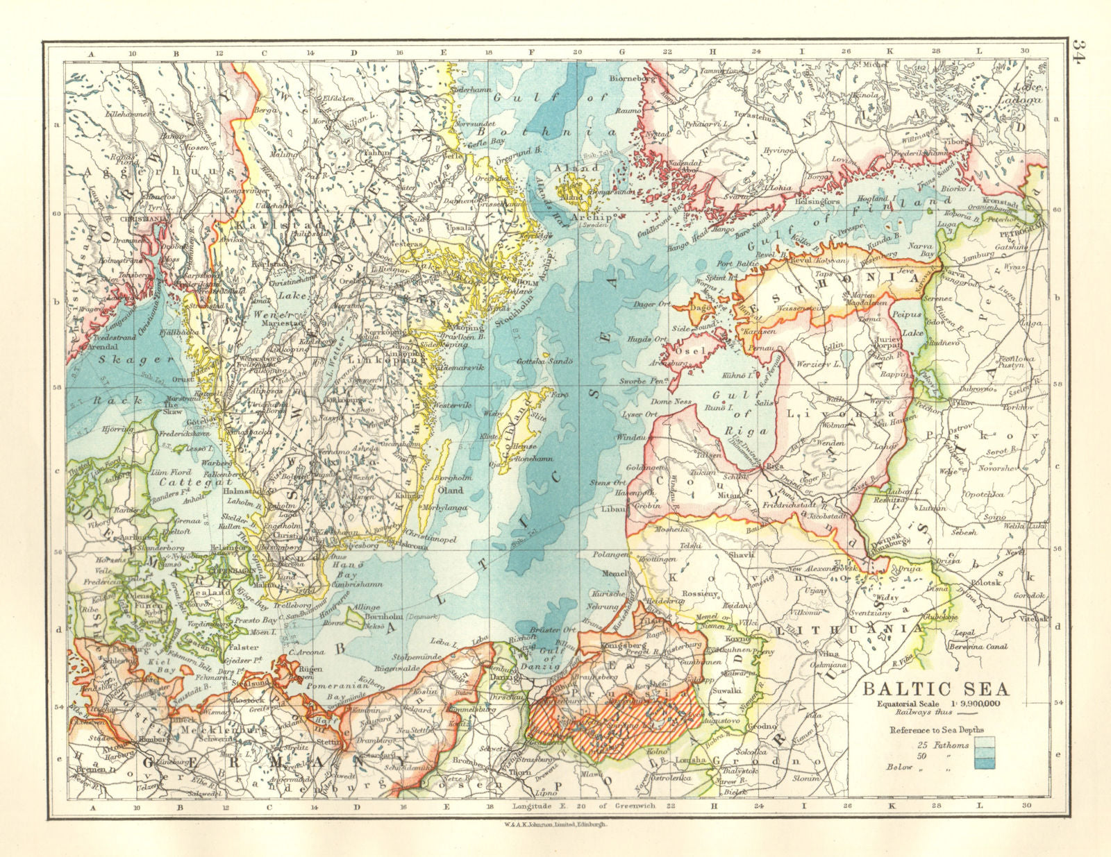 BALTIC SEA & newly created states post WW1.East Prussia plebiscite area 1920 map
